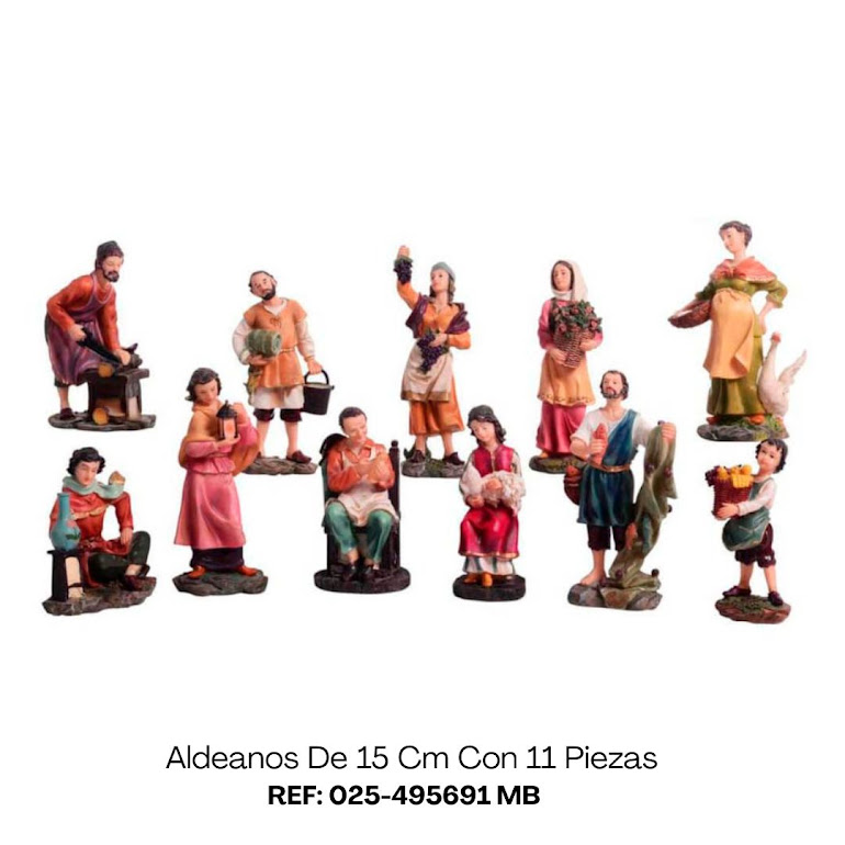 Aldeanos De 15 Cm Con 11 Piezas Santini